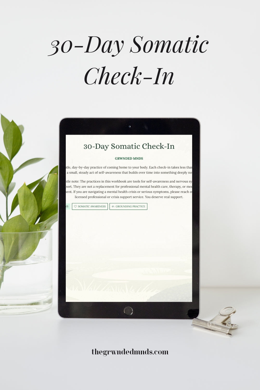 30-Day Somatic Check-In Tracker