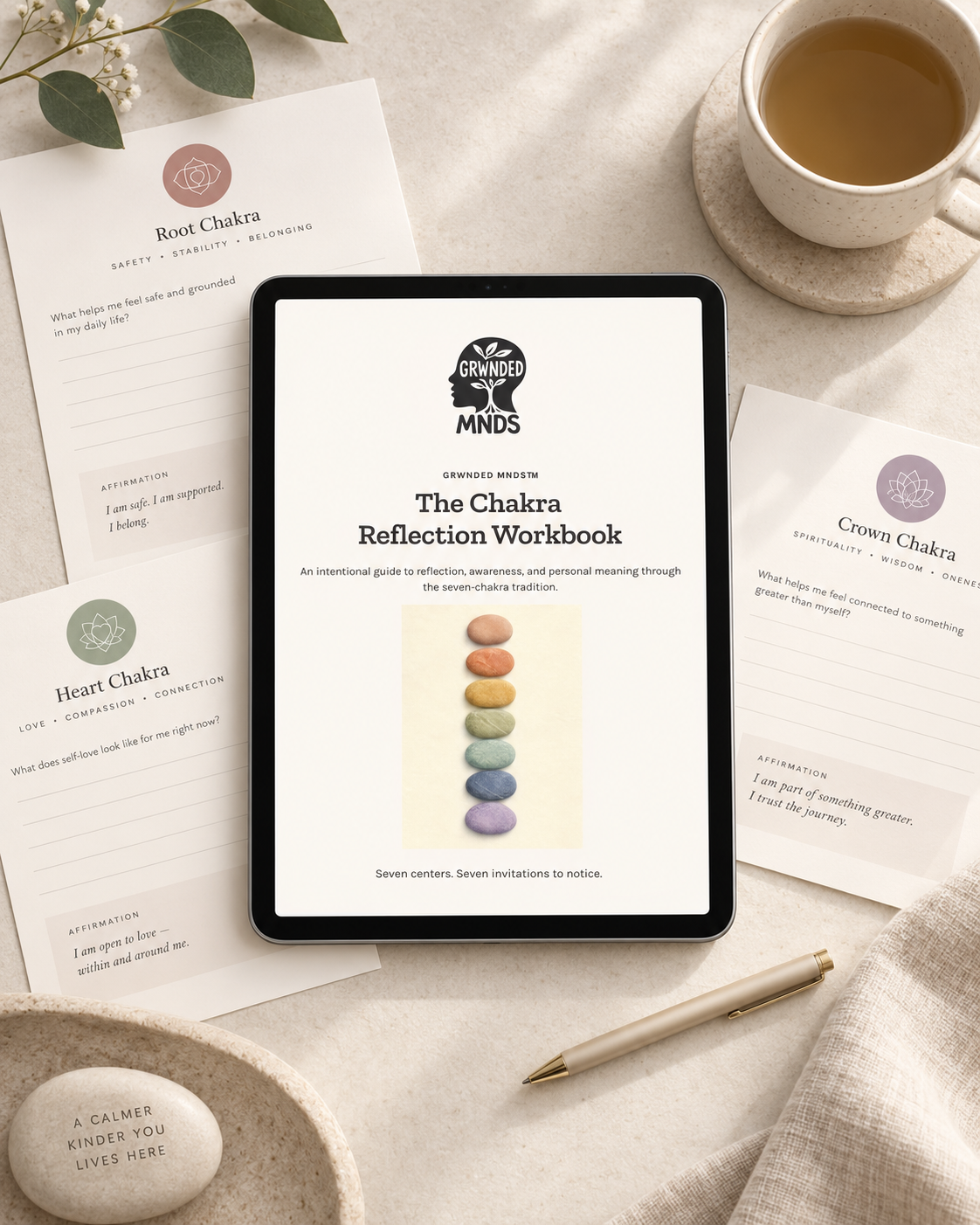GRWNDED MNDS™ Chakra Reflection Workbook (Fillable & Printable)