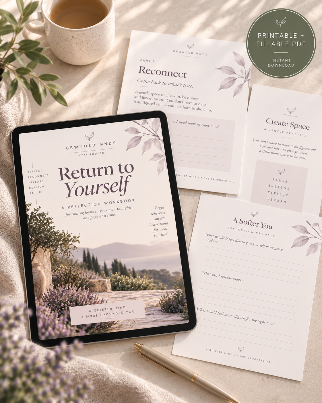 GRWNDED MNDS Return to Yourself (Fillable & Printable)
